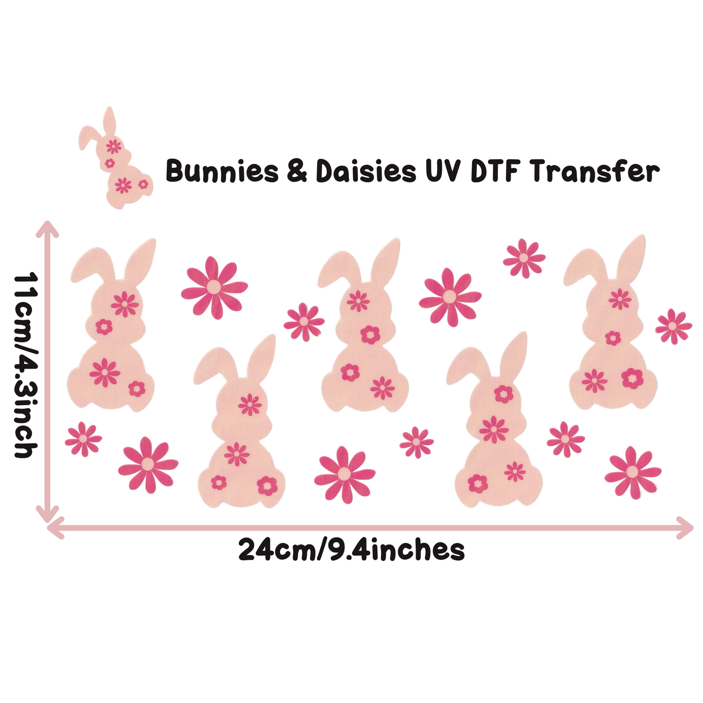 Bunnies & Daisies UV DTF Transfer