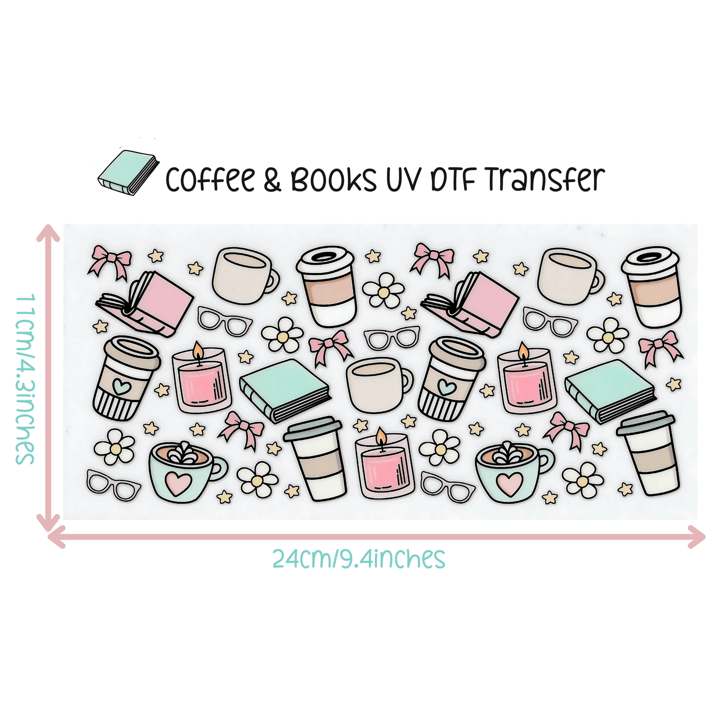 Coffee & Books UV DTF Transfer