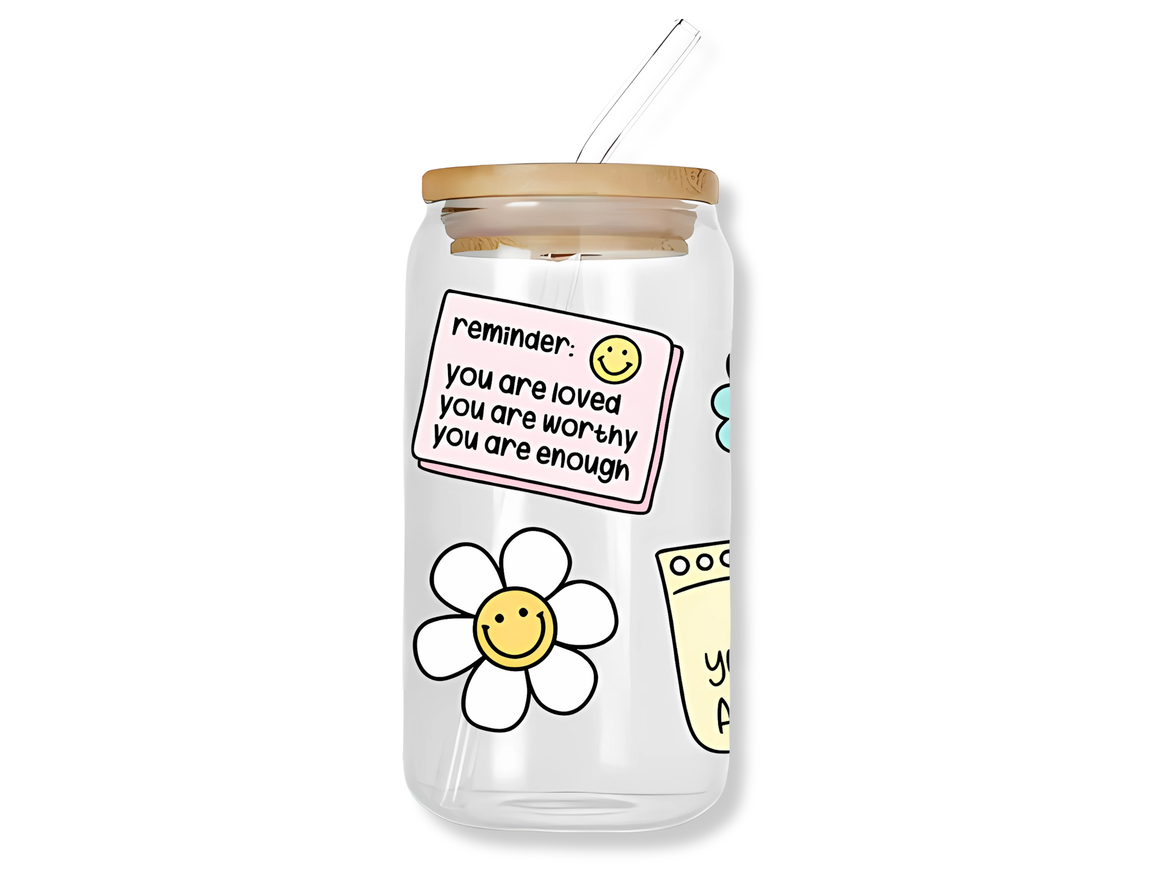 Positive Reminders Glass Tumbler