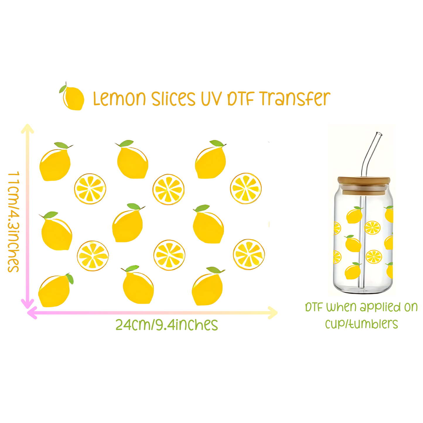 Lemon Slices UV DTF Transfer