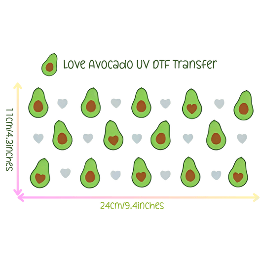 Love Avocado UV DTF Transfer