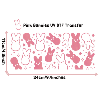 Pink Bunnies UV DTF Transfer