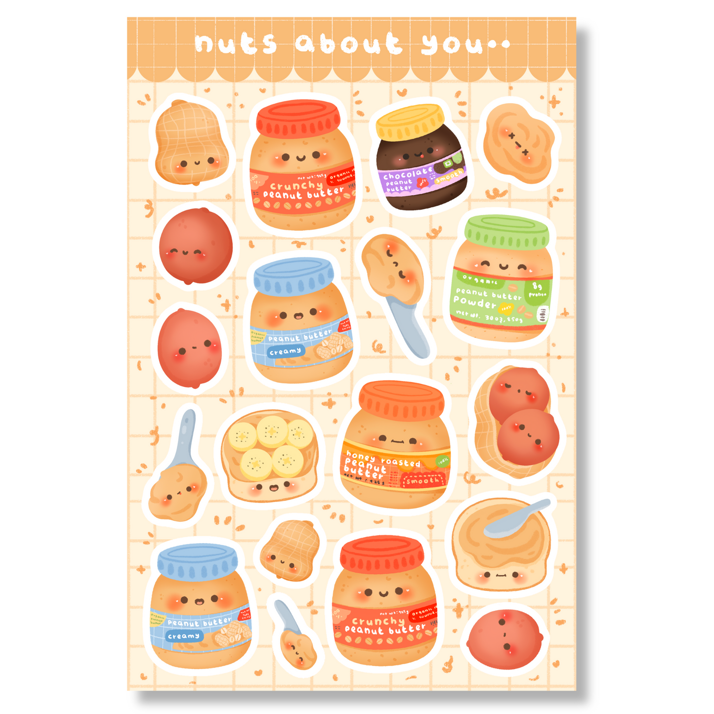 Nuts About You Sticker Sheet | Glossy Finish (4" x 6")