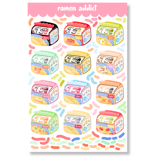 Ramen Addict Sticker Sheet | Glossy Finish (4" x 6")