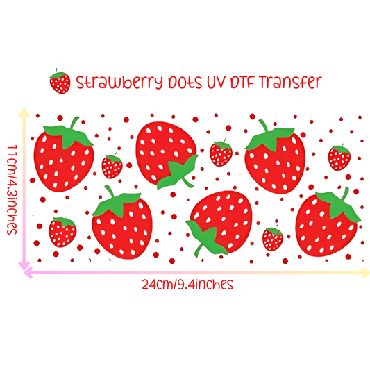 Strawberry Dots UV DTF Transfer