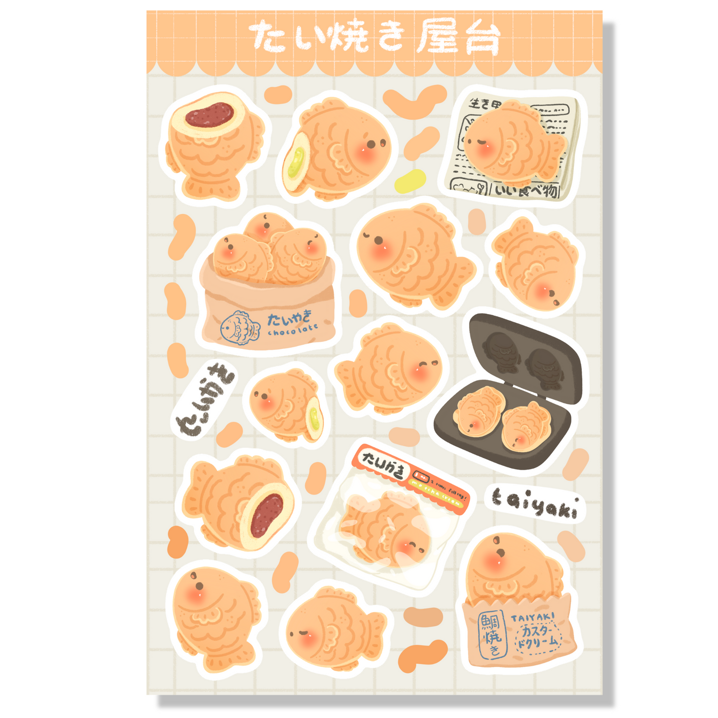 Taiyaki Sticker Sheet | Glossy Finish (4" x 6")