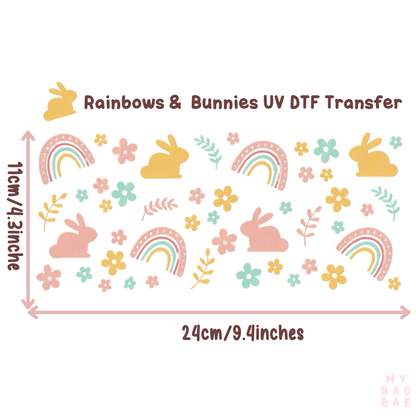 Rainbows & Bunnies UV DTF Transfer