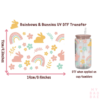 Rainbows & Bunnies UV DTF Transfer